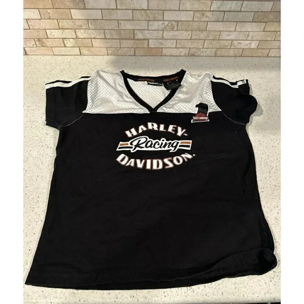 Harley Davidson womens Authentic Racing Athletic Breathable Shirt small h2